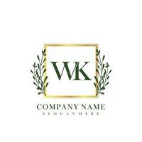 WK Initial beauty floral logo template vector