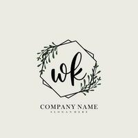 WK Initial beauty floral logo template vector