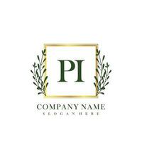 PI Initial beauty floral logo template vector