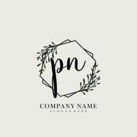 PN Initial beauty floral logo template vector