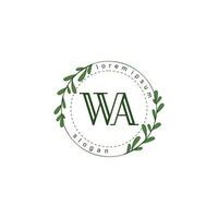 WA Initial beauty floral logo template vector