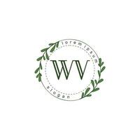 WV Initial beauty floral logo template vector