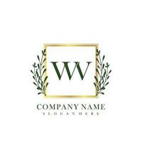 WV Initial beauty floral logo template vector