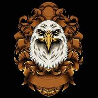 águila cabeza vector ilustración con ornamento antecedentes