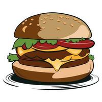 burger vector illustration line art drawing