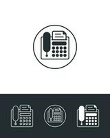 Fax Flat Icons vector