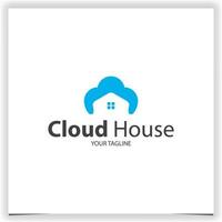 cloud house logo premium elegant template vector eps 10