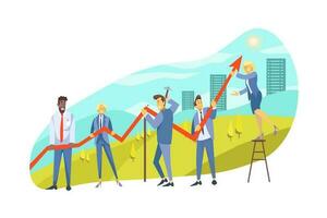 lucro crecimiento, equipo, colaboración, camaradería, trabajo colaborativo negocio concepto vector