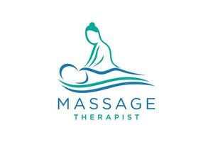 masaje logo diseño. trabajo manual o mano cuidado. logo para un belleza salón o masaje. vector