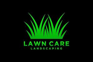 Lawn care, landscape, grass concept logo design template. vector