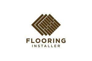 Flooring logo parquet vector illustration design.