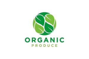 Green Leaf eco organic Logo design vector template.