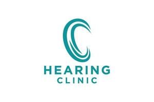 Hearing Aid logo concept, ear assistance, abstract vector. vector