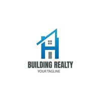 h letra hogar real inmuebles logo vector