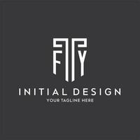 FY monogram initial name with shield shape icon design vector