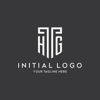 HG monogram initial name with shield shape icon design vector