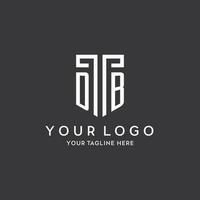 DB monogram initial name with shield shape icon design vector