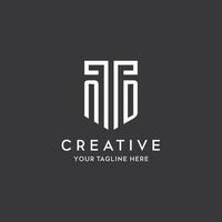 ND monogram initial name with shield shape icon design vector