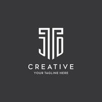 JD monogram initial name with shield shape icon design vector