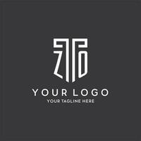 ZO monogram initial name with shield shape icon design vector