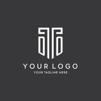 DO monogram initial name with shield shape icon design vector