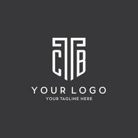 CB monogram initial name with shield shape icon design vector