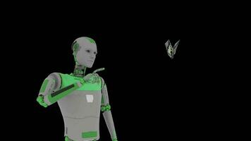 Roboter aussehen beim Schmetterling. video