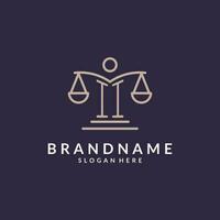 II initials combined with the scales of justice icon, design inspiration for law firms in a modern and luxurious style vector