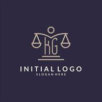 KG initials combined with the scales of justice icon, design inspiration for law firms in a modern and luxurious style vector