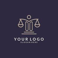 OO initials combined with the scales of justice icon, design inspiration for law firms in a modern and luxurious style vector