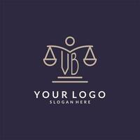 VB initials combined with the scales of justice icon, design inspiration for law firms in a modern and luxurious style vector