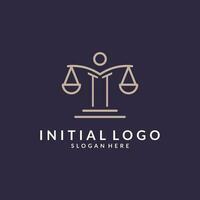 TT initials combined with the scales of justice icon, design inspiration for law firms in a modern and luxurious style vector