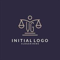 VG initials combined with the scales of justice icon, design inspiration for law firms in a modern and luxurious style vector