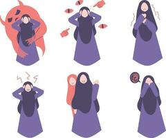 illustration of a set of women. Set of isometric vector illustrations of a girl in a witch costume.