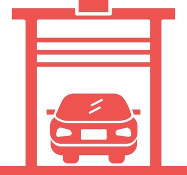Car in garage Vector Icon