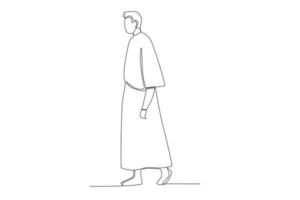 A pilgrim walking in Mecca vector