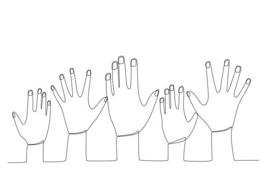 Human hands raised vector