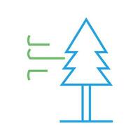 Tree with Wind Vector Icon