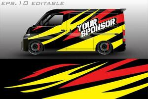 racing car wrap design for vehicle vinyl stickers and automotive company sticker livery vector