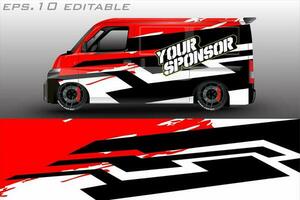 racing car wrap design for vehicle vinyl stickers and automotive company sticker livery vector