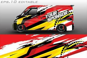 racing car wrap design for vehicle vinyl stickers and automotive company sticker livery vector