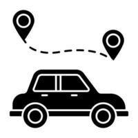 A solid design icon of car location vector