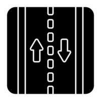 conceptual sólido diseño icono de dos camino la carretera vector