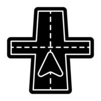A solid design icon of road location vector