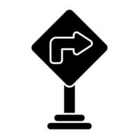 Turn right arrow icon in solid design vector