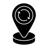 icono de diseño único de actualización de ubicación vector