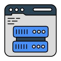 An icon design of online server vector