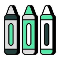 A set of coloring pencils, crayons icon vector