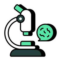 A flat design icon of microscope vector