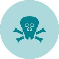 icono de vector de calavera pirata